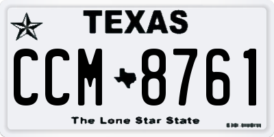 TX license plate CCM8761