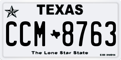 TX license plate CCM8763