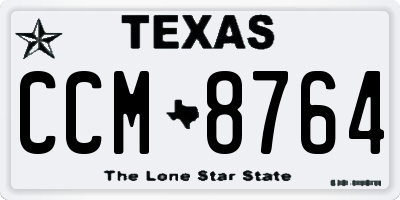 TX license plate CCM8764