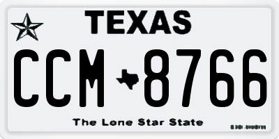 TX license plate CCM8766