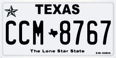 TX license plate CCM8767