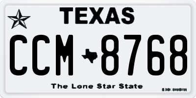 TX license plate CCM8768