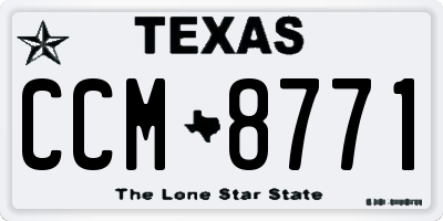 TX license plate CCM8771