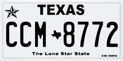 TX license plate CCM8772