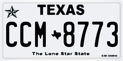 TX license plate CCM8773