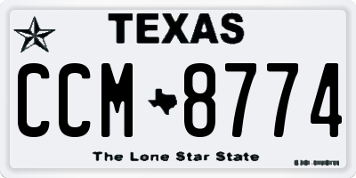 TX license plate CCM8774