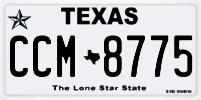 TX license plate CCM8775