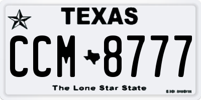 TX license plate CCM8777
