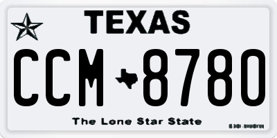 TX license plate CCM8780