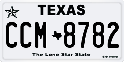 TX license plate CCM8782