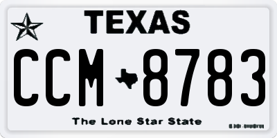 TX license plate CCM8783
