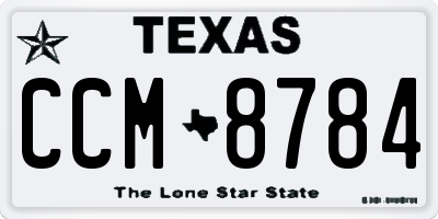 TX license plate CCM8784