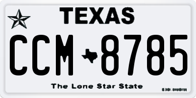 TX license plate CCM8785