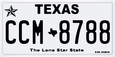TX license plate CCM8788