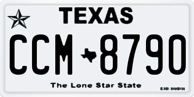 TX license plate CCM8790