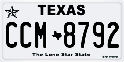 TX license plate CCM8792