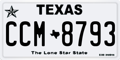 TX license plate CCM8793