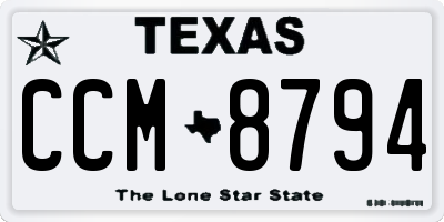 TX license plate CCM8794
