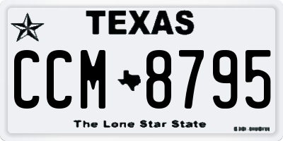 TX license plate CCM8795