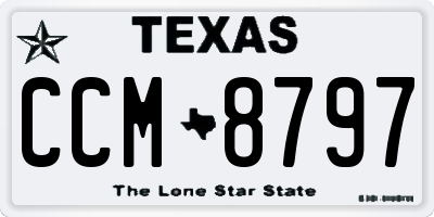 TX license plate CCM8797