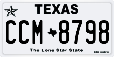 TX license plate CCM8798
