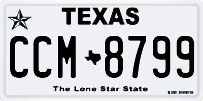 TX license plate CCM8799