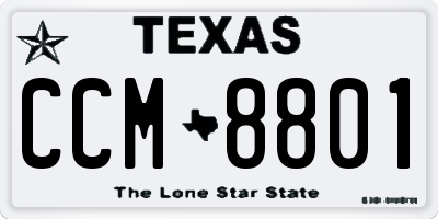 TX license plate CCM8801