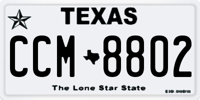 TX license plate CCM8802