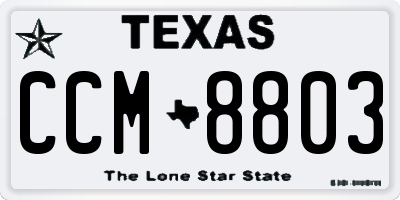 TX license plate CCM8803