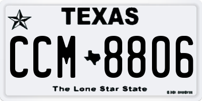 TX license plate CCM8806