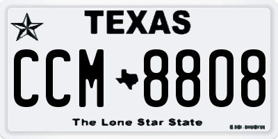TX license plate CCM8808