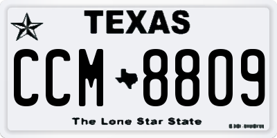 TX license plate CCM8809