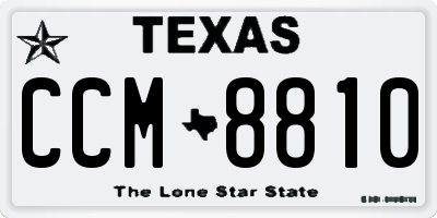 TX license plate CCM8810