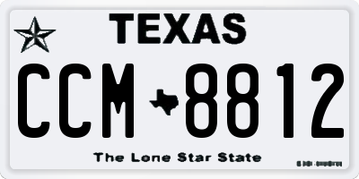 TX license plate CCM8812