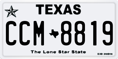 TX license plate CCM8819
