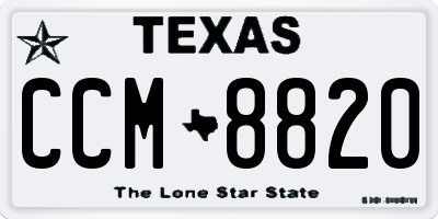 TX license plate CCM8820