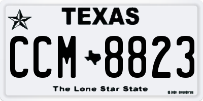 TX license plate CCM8823
