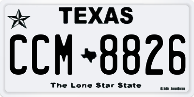 TX license plate CCM8826