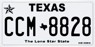 TX license plate CCM8828