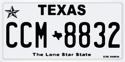 TX license plate CCM8832