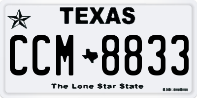 TX license plate CCM8833