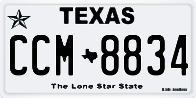 TX license plate CCM8834