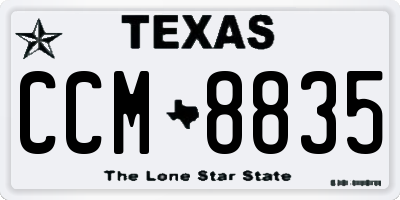 TX license plate CCM8835