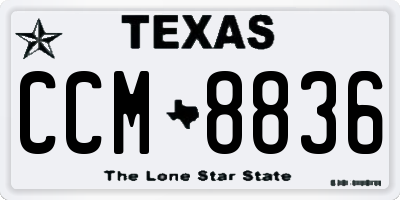 TX license plate CCM8836