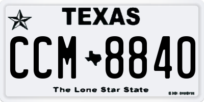 TX license plate CCM8840