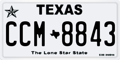 TX license plate CCM8843