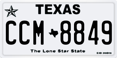 TX license plate CCM8849