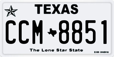 TX license plate CCM8851
