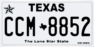 TX license plate CCM8852