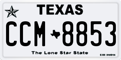 TX license plate CCM8853